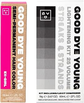 Image of Good Dye Young Streaks and Strands Semi Permanent Hair Dye (Ex-Girl Pink) with Lightning Kit - 2 oz,