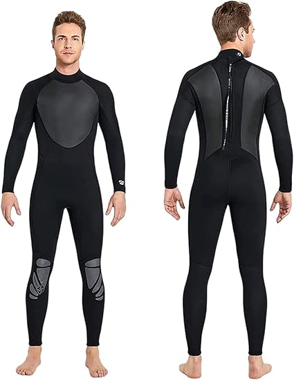 Briesje map adelaar Heren Dames Wetsuit, 3 mm neopreen nat pak met ritssluiting aan de  achterkant, UV-bescherming duikpak uit één stuk voor snorkelen, duiken  zwemmen, surfen, heren zwart, L : Amazon.nl: Sports & Outdoors