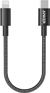 Anker New Nylon USB-C to Lightning Cable, 331 Cable, Fast Charging Cord (1ft, MFi Certified) for iPhone 13 13 Pro 12 Pro Max 12 11 X XS XR 8 Plus, AirPods Pro, Supports Power Delivery (Black)