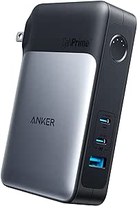 Anker GaNPrime Power Bank, 2-in-1 Hybrid Charger, 10,000mAh 30W USB-C Portable Charger with 65W Wall Charger, Works for iPhone 15/15 Plus/15 Pro/15 Pro Max/14/13, Samsung, Pixel, MacBook, Dell