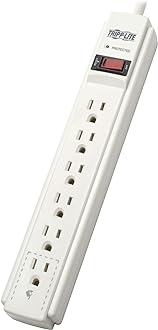 Image of Tripp Lite 6 Outlet Surge Protector Power Strip 6ft Cord 790 Joules LED & INSURANCE (TLP606) Gray