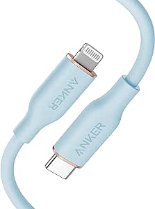 Anker USB-C to Lightning Cable, 641 Cable (Misty Blue, 3ft), MFi Certified, Powerline III Flow Silicone Fast Charging Cable for iPhone 13 13 Pro 12 11 X XS XR 8 Plus (Charger Not Included)