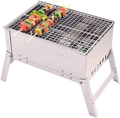 DNYSYSJ Portable Charcoal Grill Kits, Camping Charcoal Grills, Portable Folding Charcoal Grill, Stainless Steel Small Portable Grill