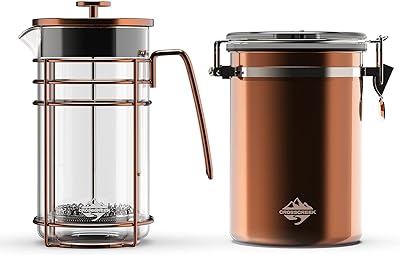 CrossCreek French Coffee Press Small Maker Manual Set Cafetera Tea Steel Filter Stainless Steel 34 Ounce/1 Liter 9917-C001-04