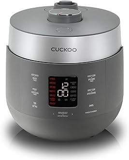 Image of CUCKOO CRP-ST0609FG 6-Cup (Uncooked) / 12-Cup (Cooked) Twin Pressure Rice Cooker & Warmer with Nonstick Inner Pot, 16 Menu Options, 3 Voice Guide, Auto Clean (Gray)