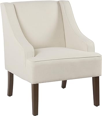 HomePop Swoop Arm Chair armchairs, Linen-Look Soft Cream