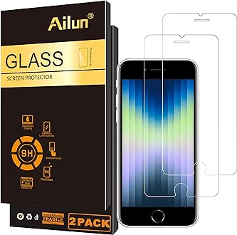 Image of Ailun Screen Protector for iPhone SE 2020/2022 2Pack 0.33mm 4.7 Inch Tempered Glass Case Friendly iPhone SE 2nd/3rd Generation