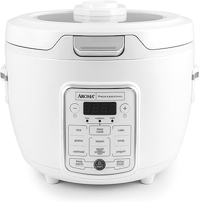 Aroma Housewares Professional 20-Cup(cooked) / 4Qt. Digital Rice Cooker/Multicooker, Automatic Keep Warm and Sauté-then-Simmer Function, white (ARC-1230W)