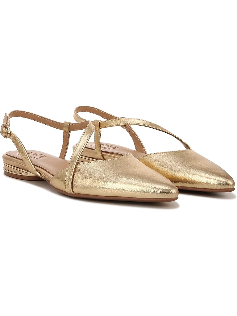 Gold Naturalizer Hawaii Pointed Toe Slingback Flats