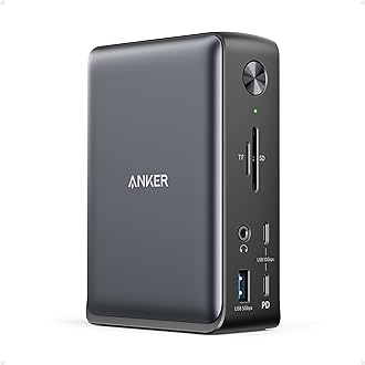 Image of Anker Docking Station, Anker 575 USB-C Docking Station (13-in-1), Triple Display, 4K HDMI, 10 Gbps USB-C and 5 Gbps USB-A Data, 85W Charging for Laptop, 18W Charging for Phone, Ethernet, Audio, SD 3.0