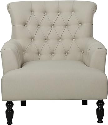 Christopher Knight Home Byrnes Fabric Club Chair, Beige 33.5D x 33.75W x 37.75H in