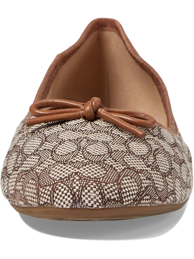 Gray COACH Abigail Mini Signature Jacquard Ballet Flat