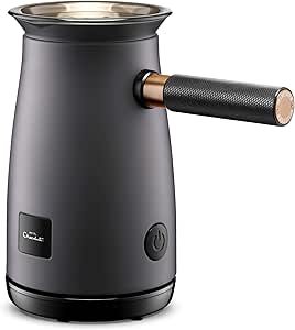 Hotel Chocolat 472727AM Charcoal Velvetiser Hot Chocolat Maker, Aluminium, 200 milliliters