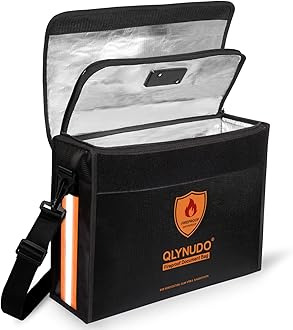 Image of Waterproof Fireproof Document Bag with Lock - Important Document Holder, 17 x 12 x 5.5" Large Fireproof Box for Documents