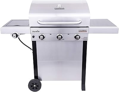 Char-Broil® Performance Series™ TRU-Infrared Cooking Technology 3-Burner with Side Burner Cart Propane Gas Stainless Steel Grill - 463370719