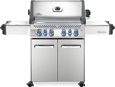 Napoleon P500RSIBPSS-3 Prestige 500 RSIB Propane Gas Grill, sq. in + Infrared Side and Rear Burner, Stainless Steel