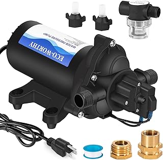 ECO-WORTHY 33-Series Industrial Water Pressure Pump 110V AC 4.0GPM 50PSI RV Fresh Water Diaphragm Pump include Garden Hose...