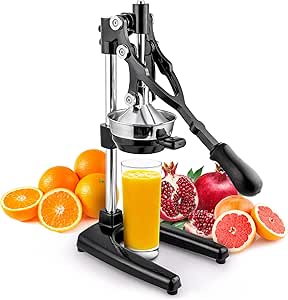 Zulay Extra Tall Citrus Press Manual Juicer - Manual Orange Juice Squeezer, Fits Tumblers, Tall Glasses and Cups - Fruit Press &amp; Juice Press, Juice Presser Machine &amp; Citrus Juicer Manual