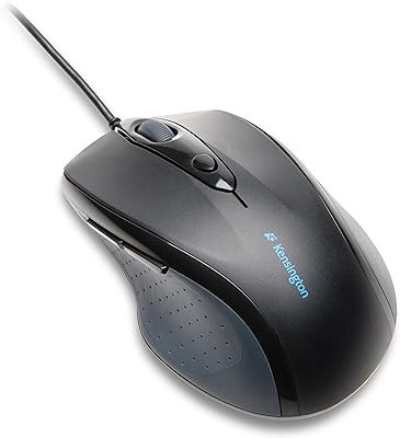 Kensington Wired Ergonomic Full-Size Mouse, Pro Fit Computer Mouse with Wired for Laptop, Desktop and Gaming, USB 3.0 Connection and Scroll Wheel, for PC, Mac, Chromebook, Black, K72369EU