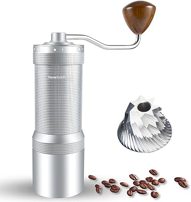 NewlukPro M7 Coffee Grinder Manual,Capacity 35g,Sharp Heptagonal Burr,External 48 Grinding Settings,Manual Coffee Grinder With Tri-Bearing,Hand Coffee Grinder for Pour Over French Press Espresso