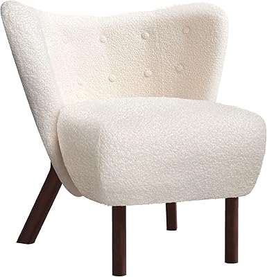 Phoenix Home Modern Sherpa Accent Chair, Beige