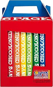 Tony Chocolonely Chocolate Rainbow Pack (6 x 180g bars)