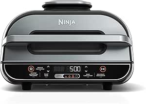 Ninja BG500C, Foodi XL 5-in-1 Indoor Grill with 4-Quart (3.8L) Air Fryer, Roast, Bake, &amp; Dehydrate (Canadian Version)