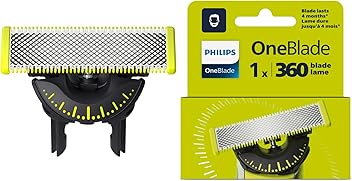 Image of Philips OneBlade 360 Replacement Blade, for OneBlade Electric Shaver and Trimmer, Durable Stainless Steel, Trim, Edge and Shave, Model QP410/50