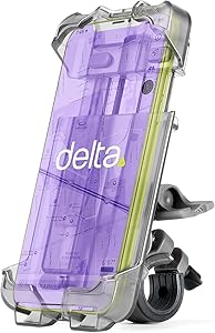 Premium Bike Phone Mount by Delta Cycle - Bicycle Smartphone Holder Adjusts to Any Handlebar &amp; Fits Any Phone or iPhones - Easily Accessible On The Go - Hands-Free Access