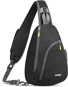 G4Free RFID Sling Bag Crossbody Backpack Casual Chest Shoulder Daypack Gym Bag for Hiking Travel 7L(Dark Gray)