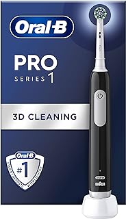 Oral-B Pro 1 Electric Toothbrush For Adults With 3D Cleaning, 1 Toothbrush Head, Gum Pressure Control, 2 Pin UK Plug, Blac...