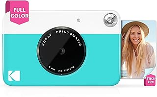 Kodak PRINTOMATIC Digital Instant Print Camera (Blue), Full Color Prints On Zink 2x3 Sticky-Backed Photo Paper - Print Mem...