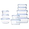 Amazon Basics Récipient en Verre avec clips de Fermeture pour Conservation Alimentaire, 20 pièces (10 récipients + 10 couvercles), sans BPA, Transparent,bleu