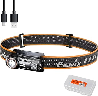 Fenix HM50R v2.0 Headlamp, 700 Lumen USB-C Rechargeable Lightweight with White/Red Light, with Lumentac Organizer