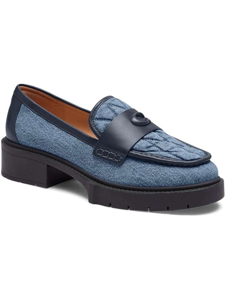 COACH Leah Quilted Denim Loafer