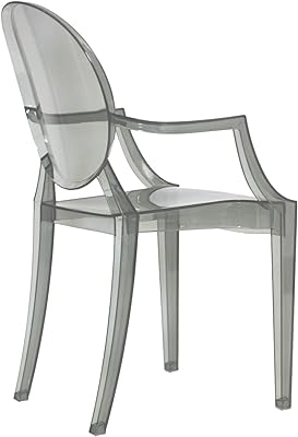 Modway Casper Modern Acrylic Stacking Two Dining Armchairs in Smoke