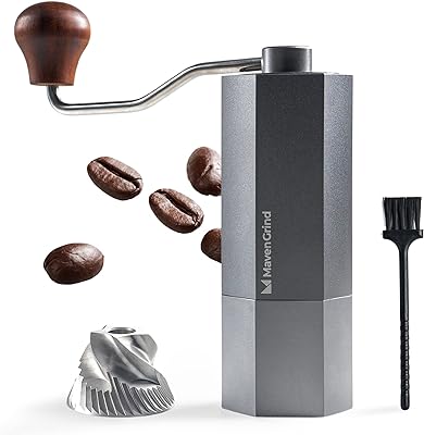 Mavengrind Coffee Bean Grinder - Manual Coffee Hand Grinder For Espresso, Frenchpress, Machine Coffee - Portable Stainless Steel Burr Grinder With Adjustable Coarseness Knob