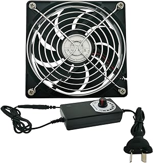 Ronyaoko 120mm Fan, Big Airflow 120mmx25mm Computer Fan,Variable Speed Controller, Strong Airflow AC 100V to 240V for Rece...