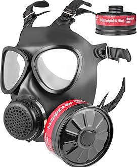 Image of NBWAN Gas Masks Survival Nuclear and Chemical Military Grade with 40mm Activated Carbon Filter, Full Face Gas Respirator Mask for Organic Vapor, Chemicals, Dust, Paint Spray, Polish, Weld, Fume, Gases