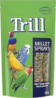 Trill Millet Spray for Birds, 150g – Bird Treat for Pet Birds – Nibbling exercise to help reduce stress and anxiety - Bird...