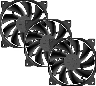 upHere Long Life Computer Case Fan 120mm Cooling Case Fan for Computer Cases Cooling,3-Pack,Black…