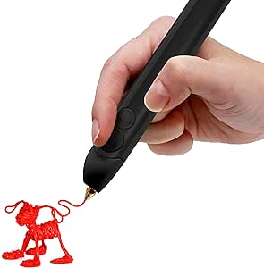 3Doodler Create+ 3D Printing Pen for Teens, Adults &amp; Creators! - Black (2023 Model) - with Free Refill Filaments + Stencil Book + Getting Started Guide