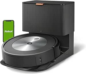 iRobot® Roomba® j7+ WLAN-fähiger Saugroboter mit automatischer Absaugstation, Kartierung und Zwei Gummibürsten für alle Böden -Objekterkennung und -vermeidung - Lernt und kartiert