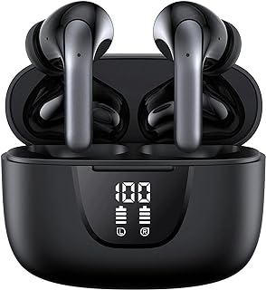 Wireless Earbuds Bluetooth 5.3 Deep Bass True Wireless Headphone 30H Playback LED Power Display in-Ear Earphones Noise Red...