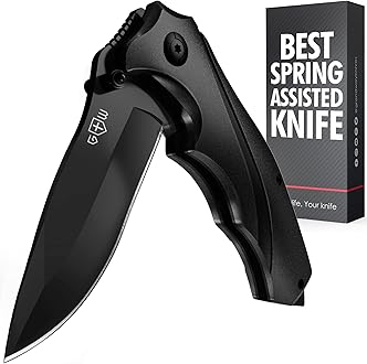 Image of Pocket Knife for Men Best Knife Folding Knife with Glass Breaker and Pocket Clip - Tactical Knife - Cool Folding Knives for Military Work Camping - Birthday Gifts for Dad 6495