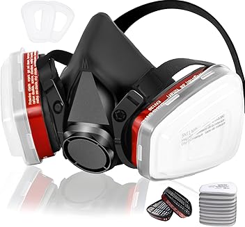 Image of NBWAN Respirator Gas Mask With 6001 Filters, Gas Masks Survival Nuclear and Chemical for Painting, Organic Vapors