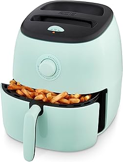 Image of DASH Tasti-Crisp™ Electric Air Fryer Oven, 6 Qt. Family Size, Aqua – Compact Air Fryer with Large Basket for Healthier Food in Minutes, Ideal for Small Spaces - Auto Shut Off, Analog, 1700-Watt