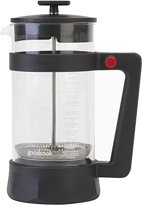 GoodCook Koffe 8-Cup Glass Coffee Press with Detachable Frame and Filter, Clear/Black