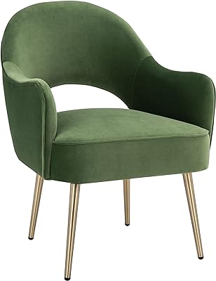 SAFAVIEH Home Collection Dublyn Green Velvet/Gold Accent Chair ACH4001C