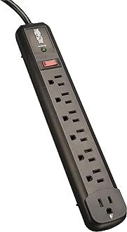 Image of Tripp Lite 7 Outlet (6 Right Angle + 1 Transformer Outlet) Surge Protector Power Strip, 4ft Cord, Black, Lifetime Limited Warranty & $25K INSURANCE (TLP74RB)